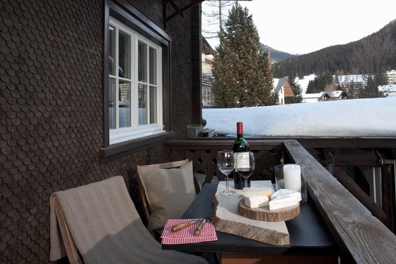 Balcony at Chalet Chocolate Box in Davos