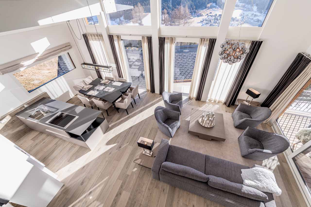 Living area in Chalet Seehorn, Davos