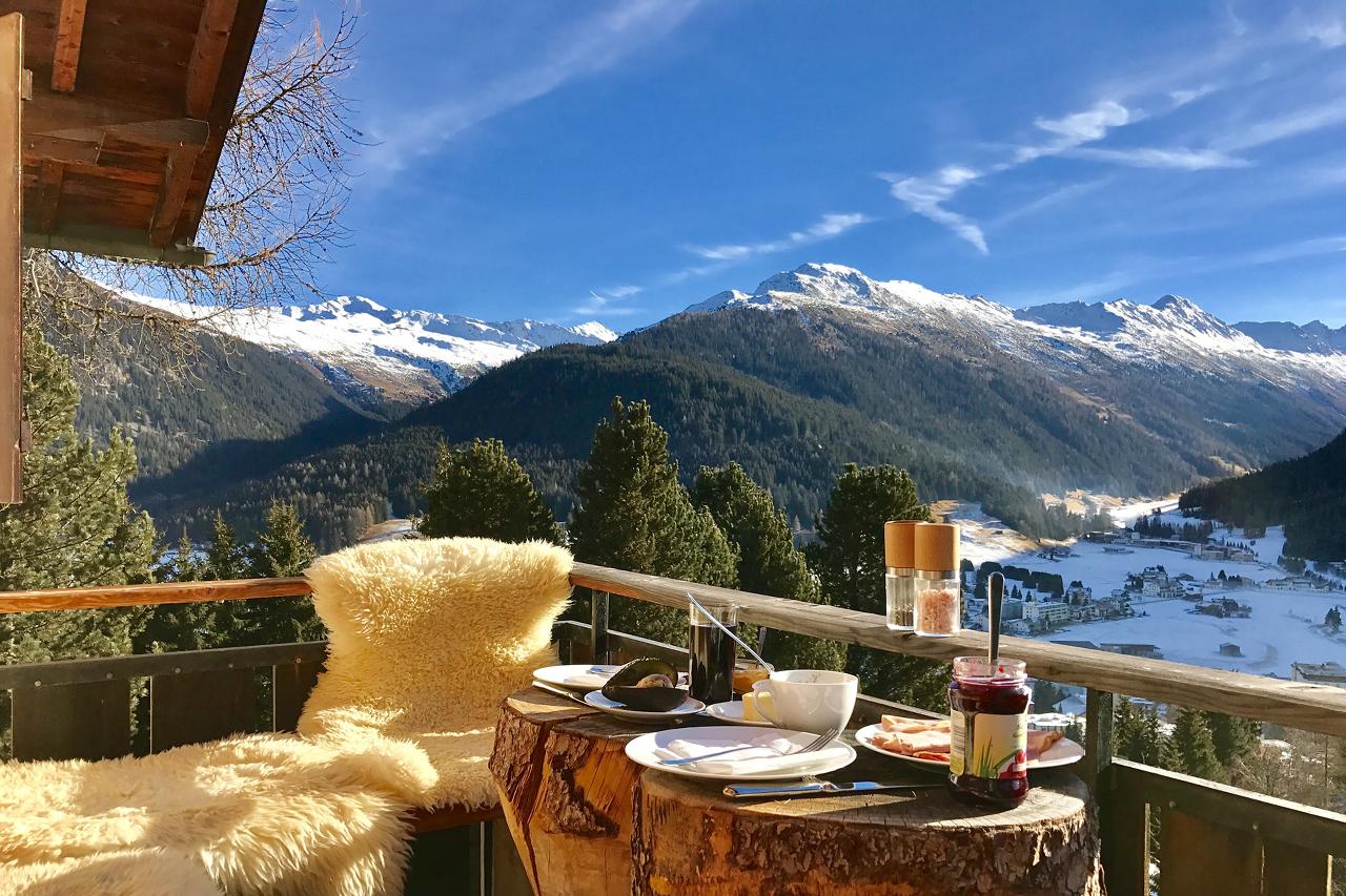 Balcony at Chalet Bortji, Davos