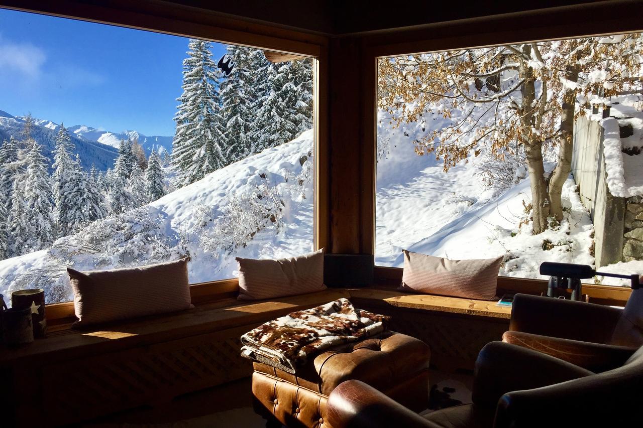 Living area in Chalet Bortji, Davos