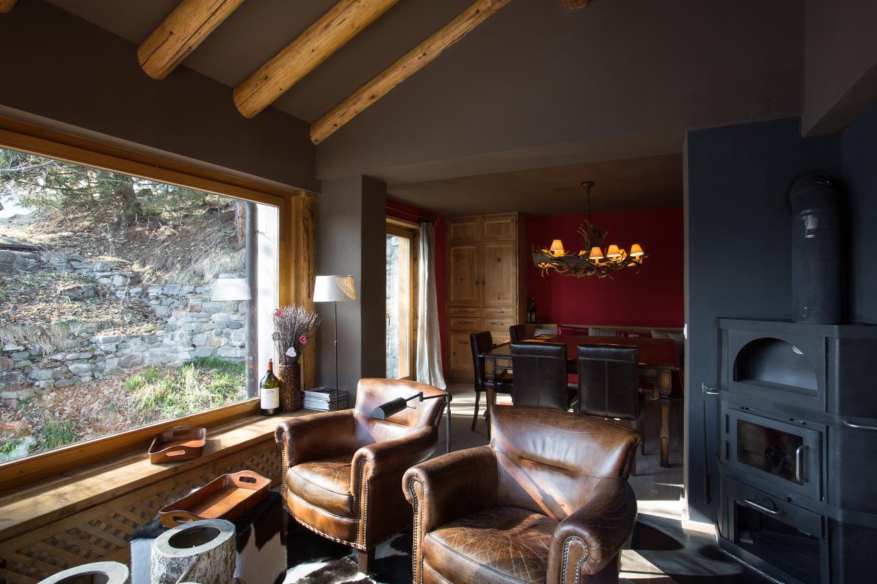 Living area in Chalet Bortji, Davos