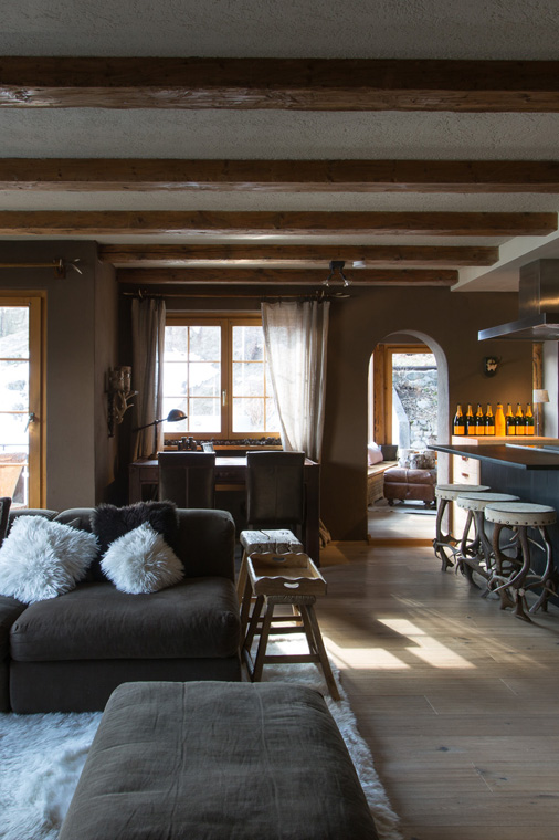 Living room in Chalet Bortji, Davos