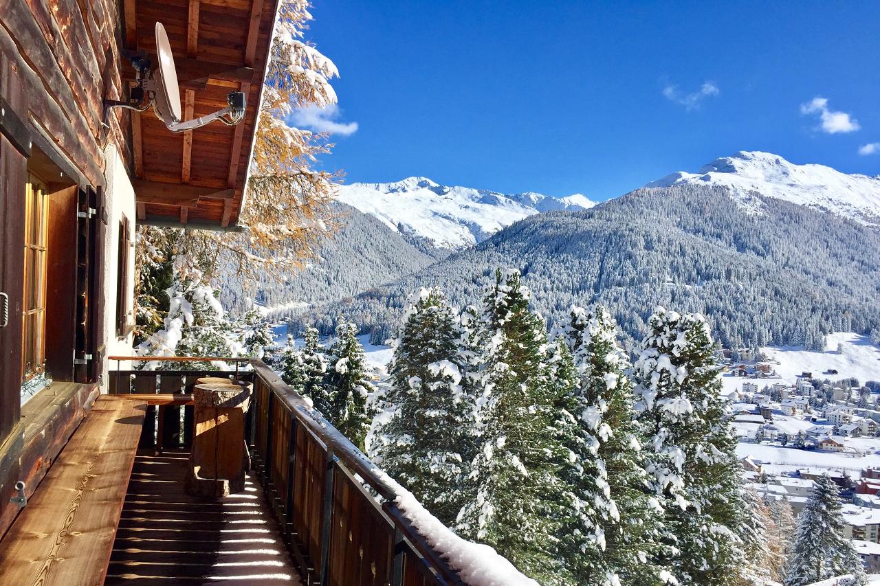 Balcony at Chalet Bortji, Davos