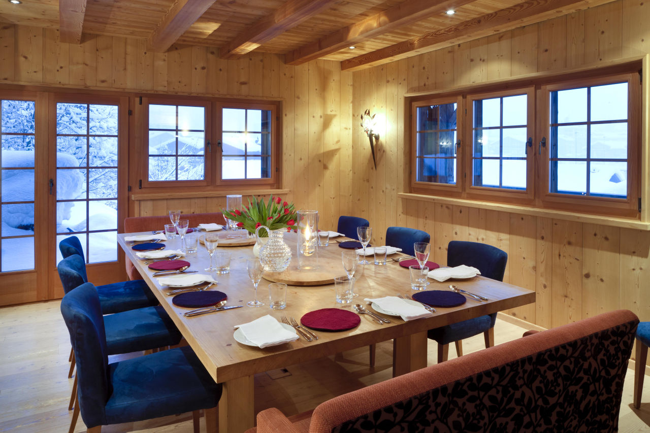 Dining area in Chalet Chimera, Klosters