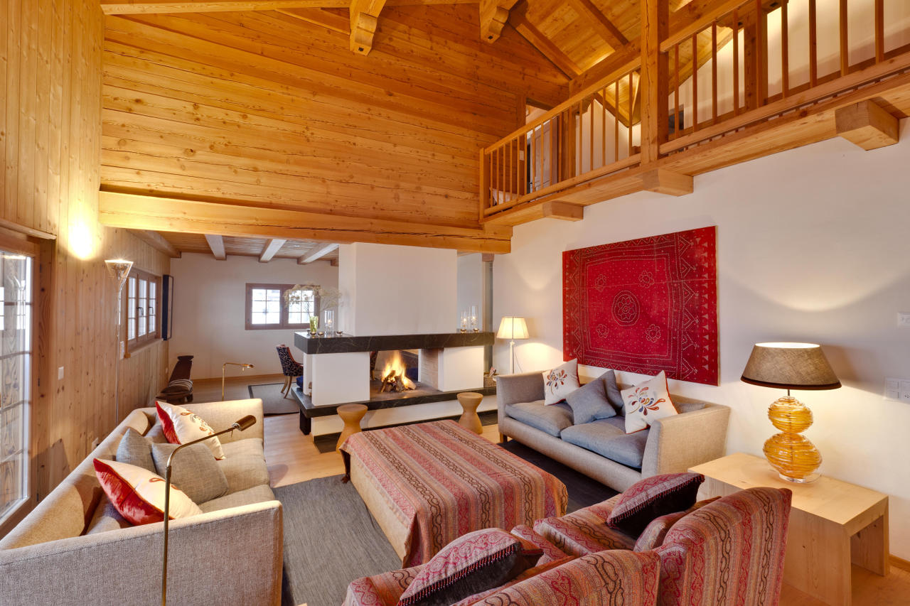 Living area in Chalet Chimera, Klosters