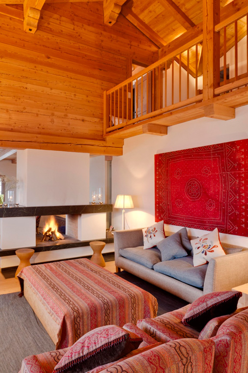Living area in Chalet Chimera, Klosters