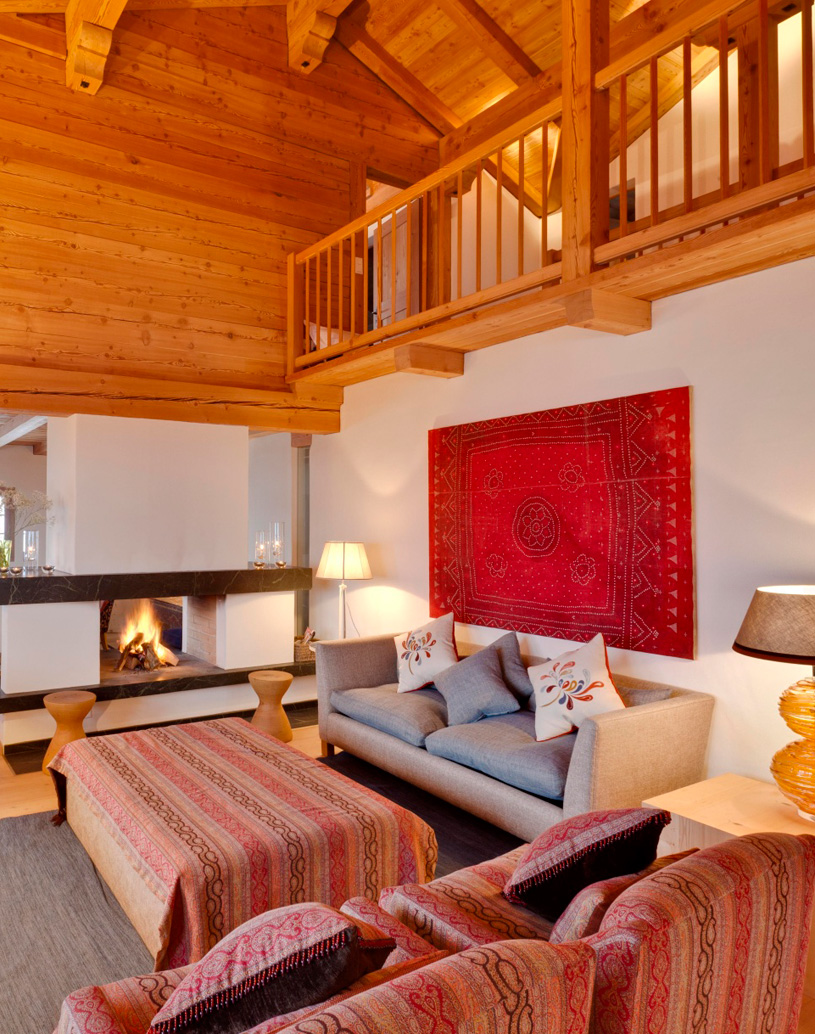 Living area in Chalet Chimera, Klosters