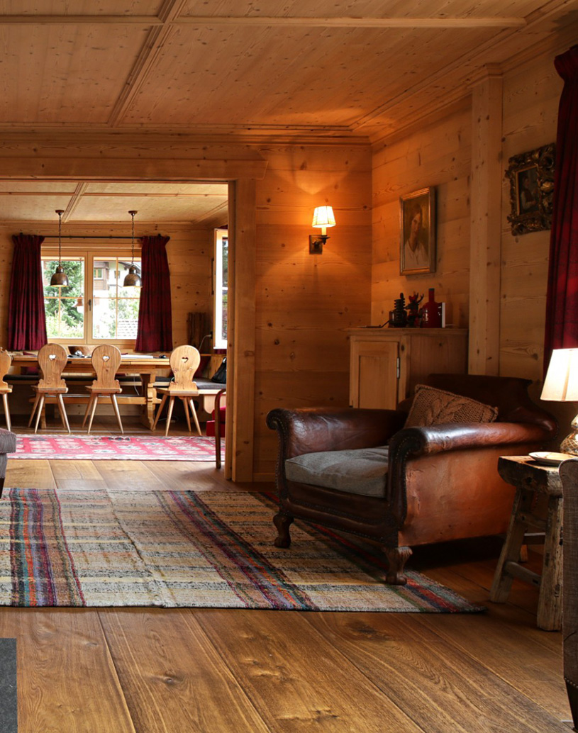 Living area in Chalet Luegisland, Klosters