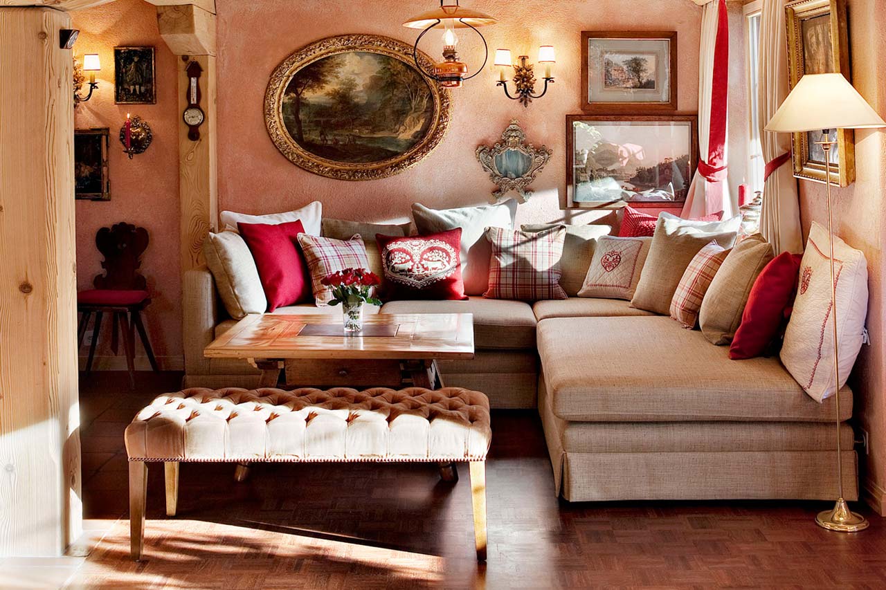 Living area at Chalet Maldeghem, Klosters
