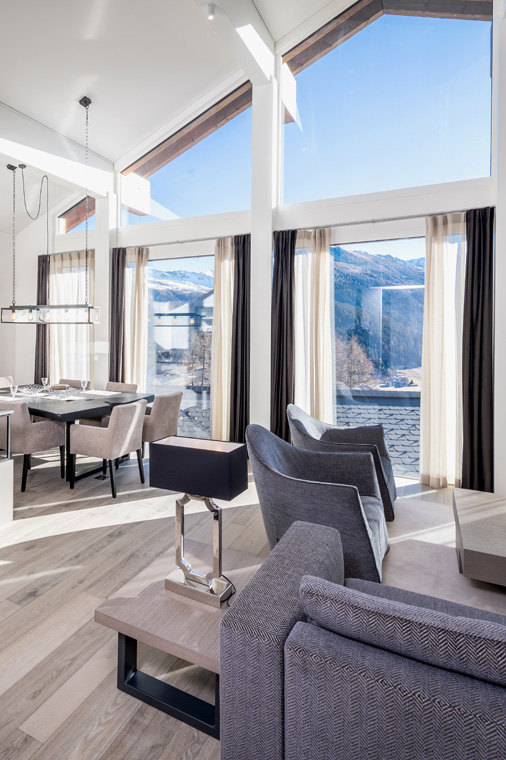 Living area in Chalet Seehorn, Davos