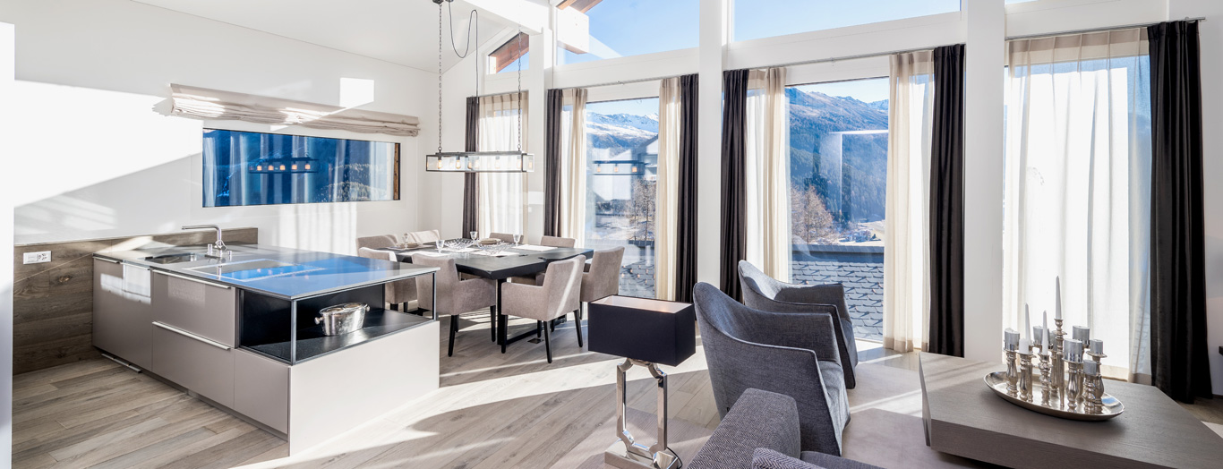 Living area in Chalet Seehorn, Davos