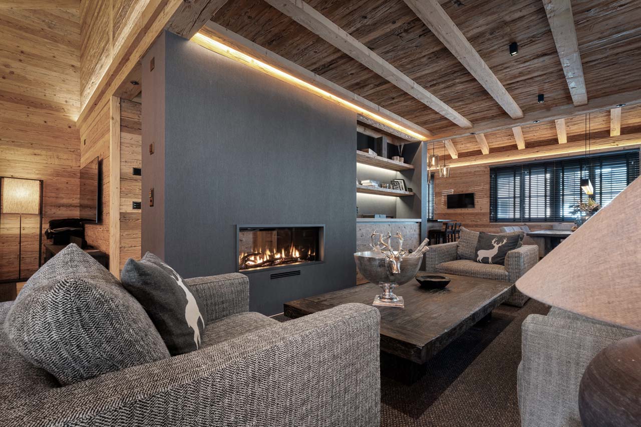 Living room in Chalet Wood, Davos