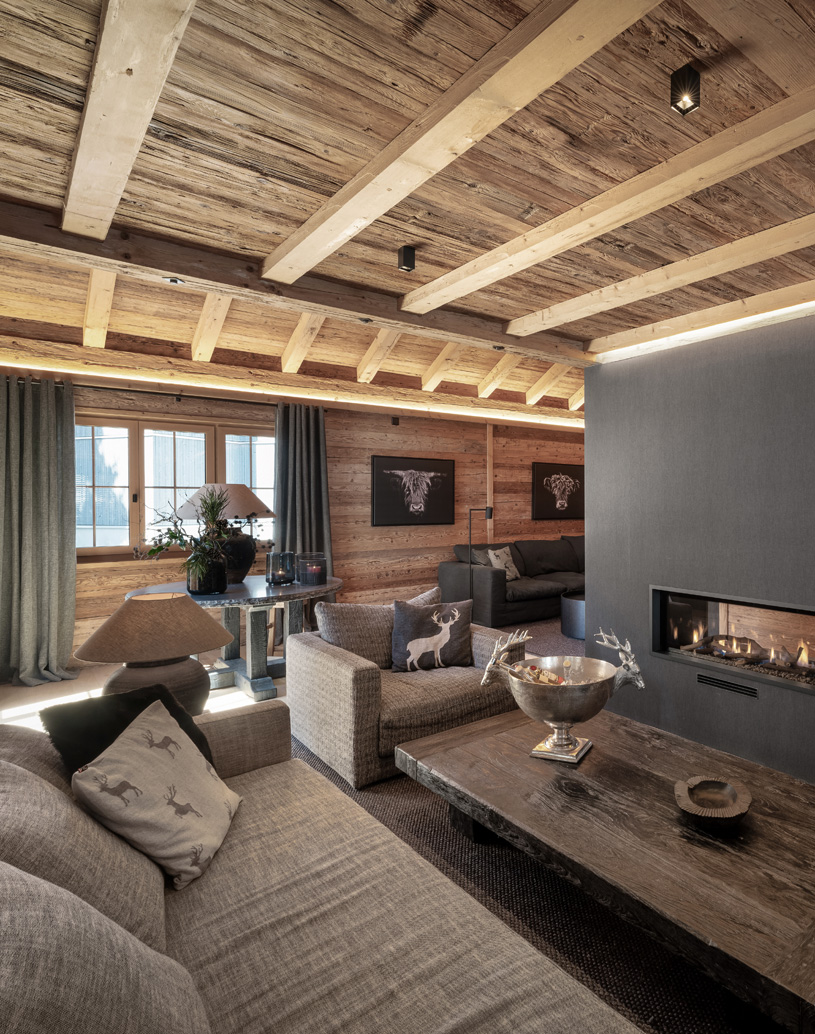 Living room in Chalet Wood, Davos