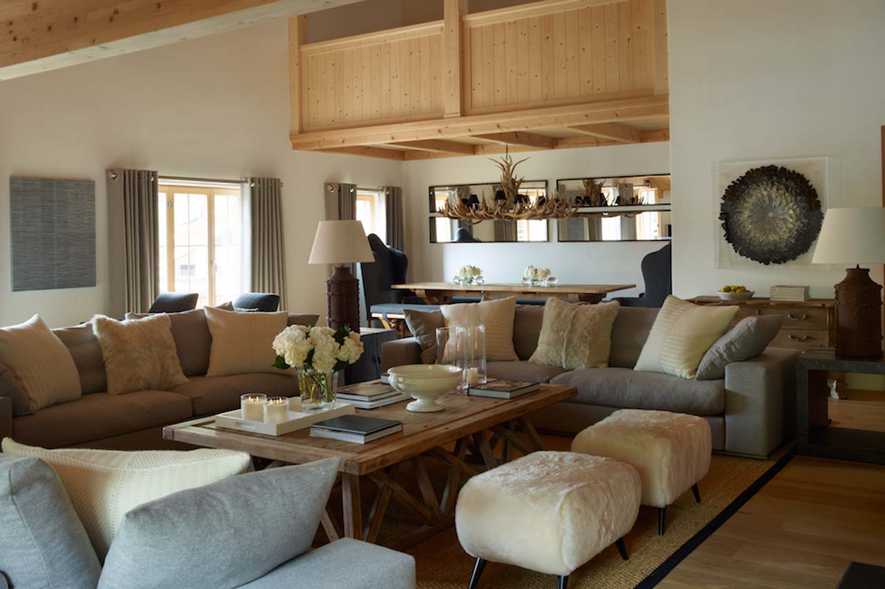 Living area in Haus Alpina, Klosters