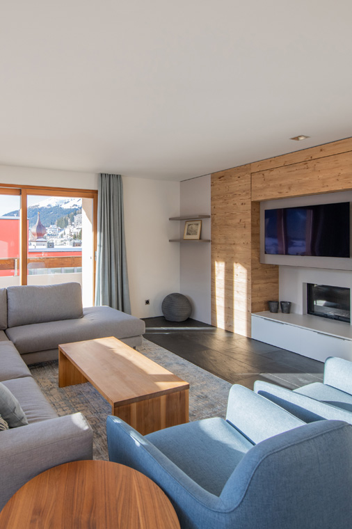 Living area in Penthouse Flora, Davos