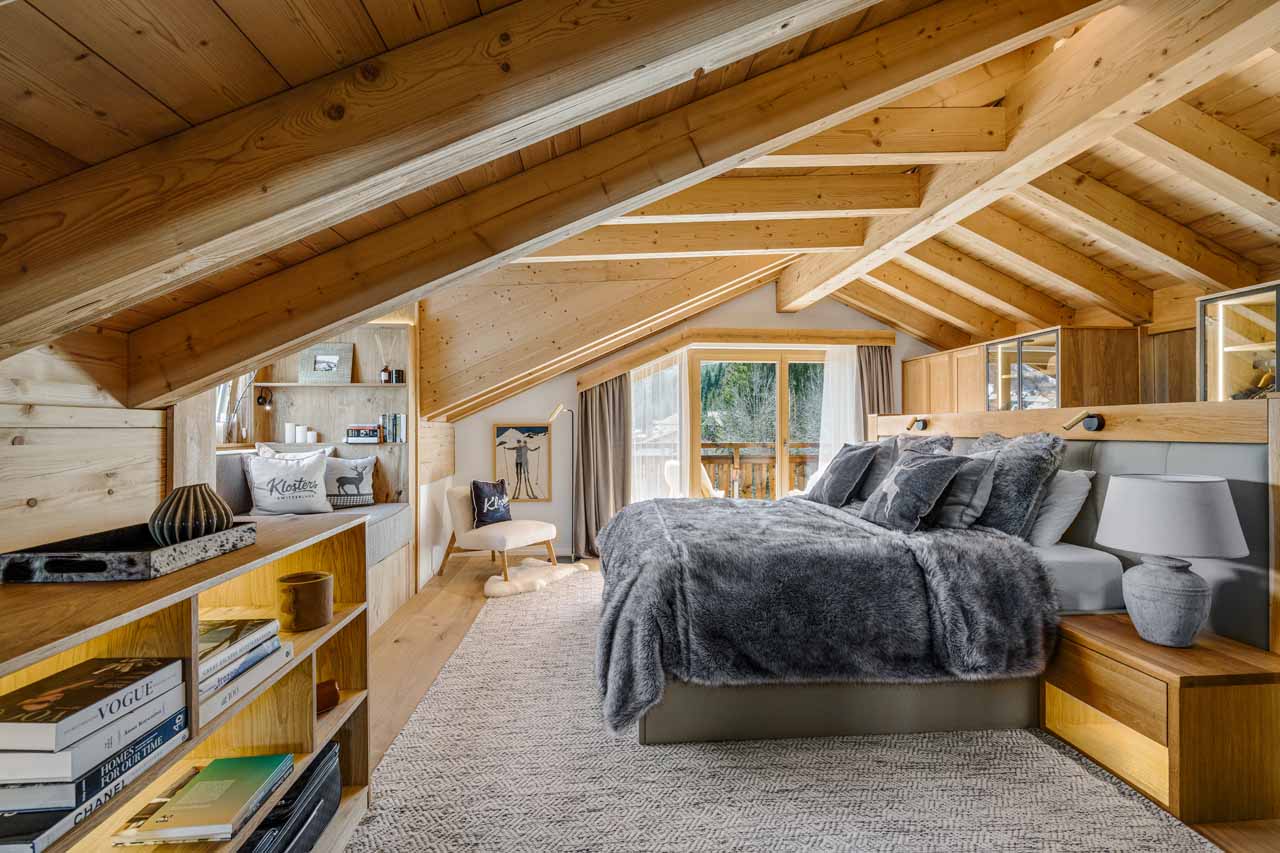 Bedroom in Penthouse Silvretta, Klosters