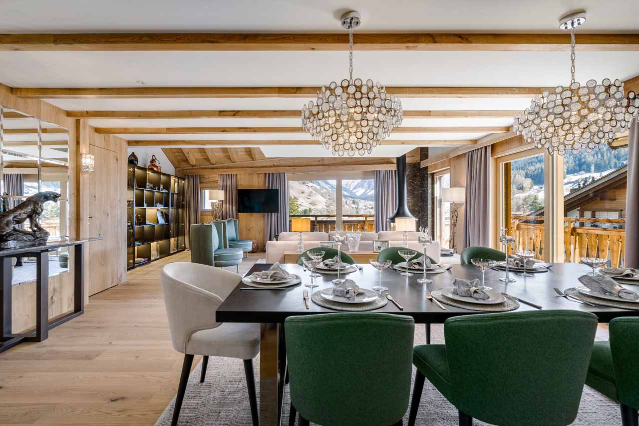 Dining area in Penthouse Silvretta, Klosters