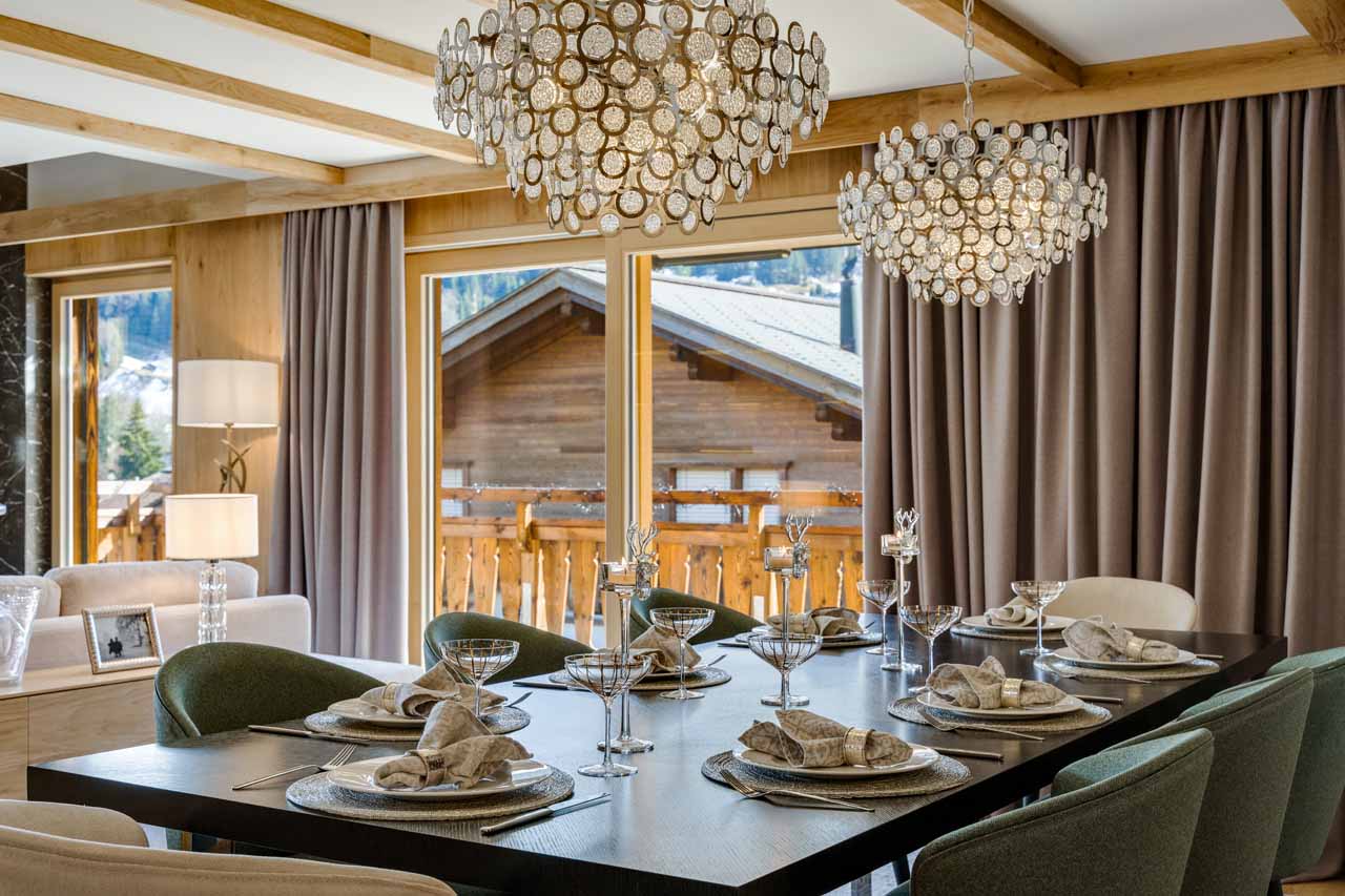 Dining area in Penthouse Silvretta, Klosters