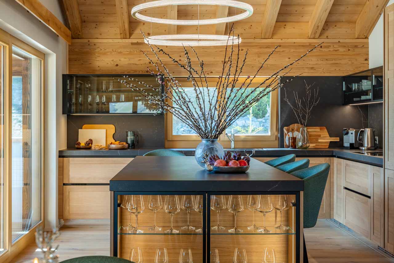Kitchen in Penthouse Silvretta, Klosters
