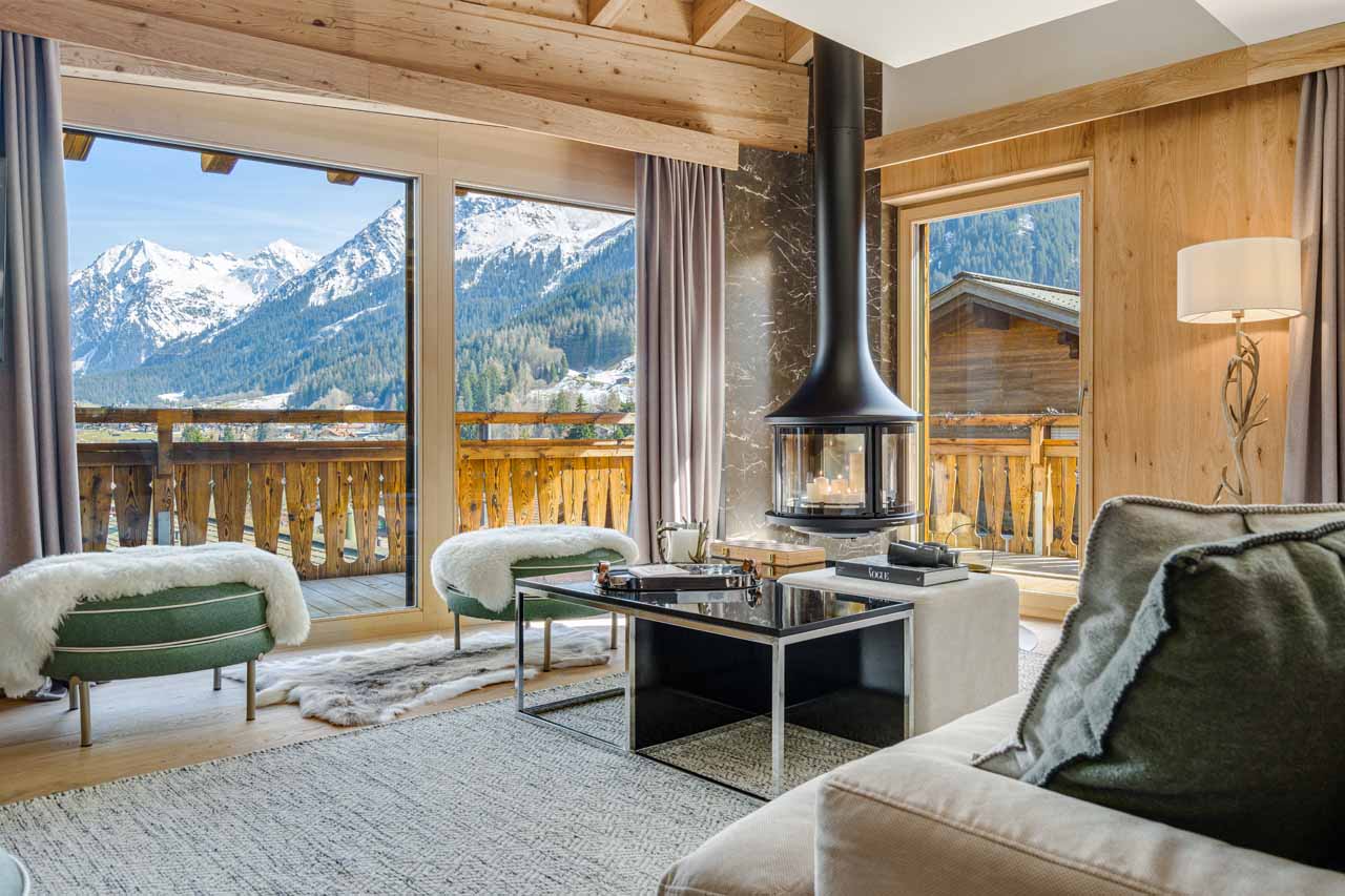 Living area in Penthouse Silvretta, Klosters