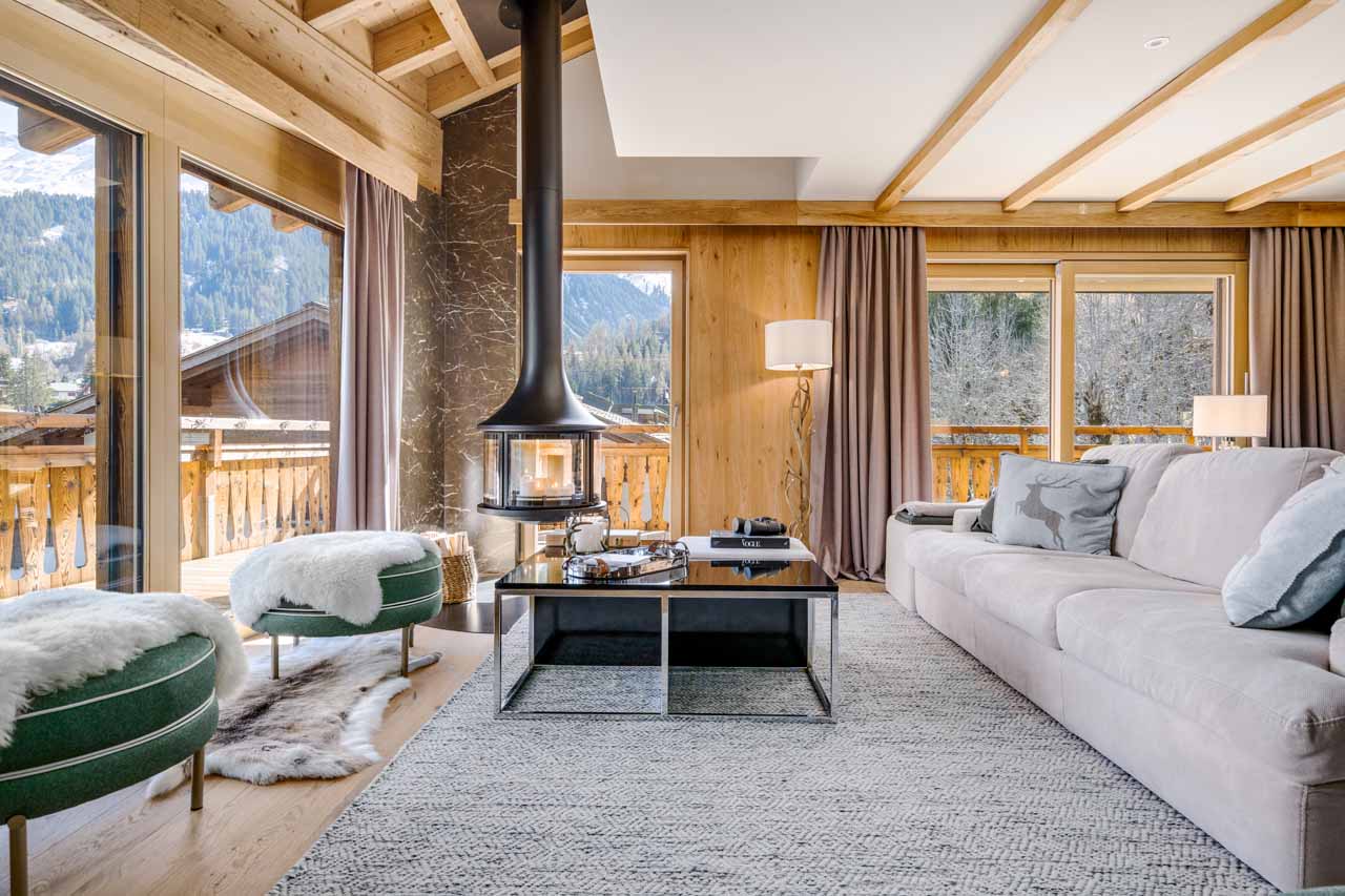 Living area in Penthouse Silvretta, Klosters