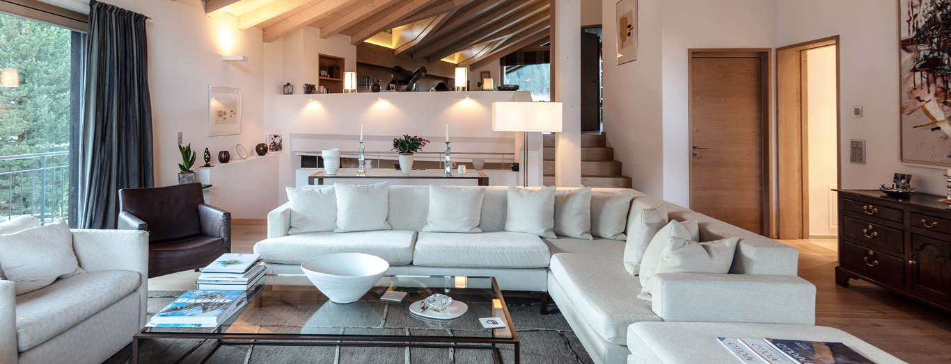 Living area in Villa Grialetsch, Klosters