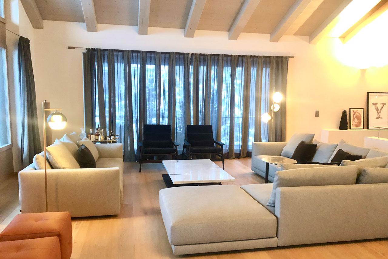 Living area in Villa Grialetsch, Klosters