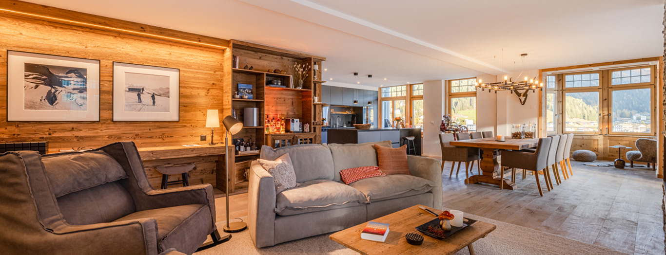 Living room in Apartment Mountain Dream, Davos