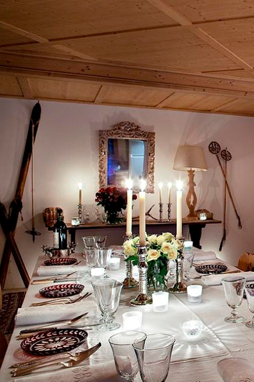 Dining table in Chalet Bear, Klosters
