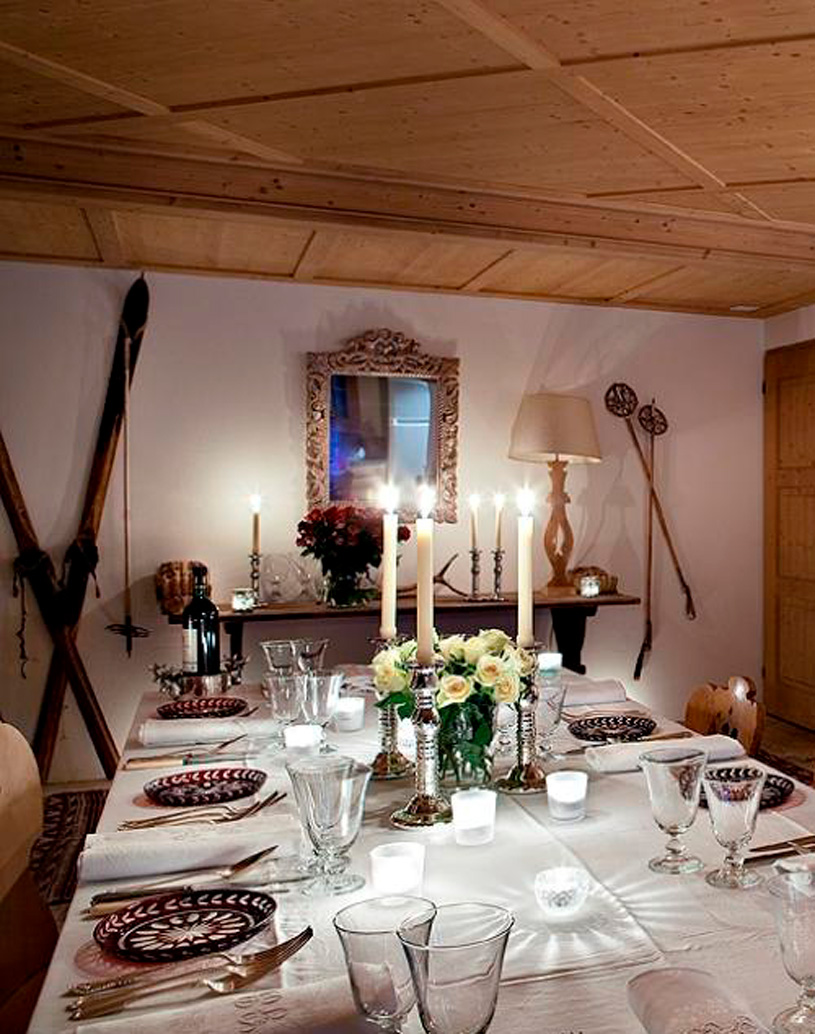 Dining table in Chalet Bear, Klosters