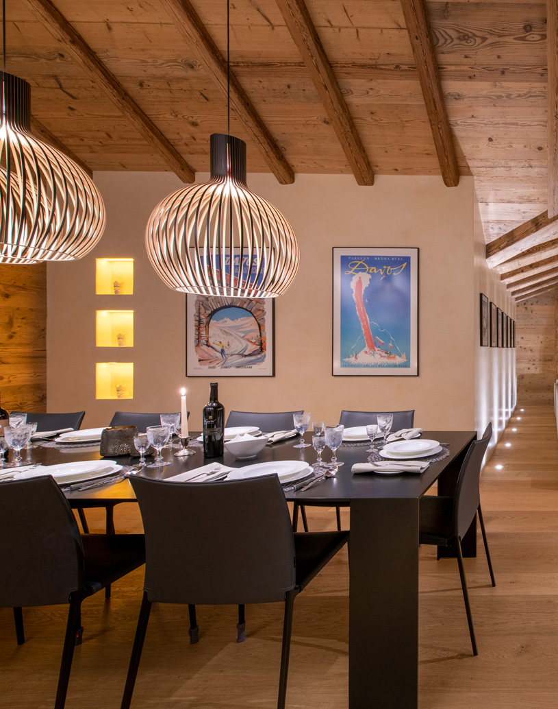 Dining table in Dischma Penthouse, Davos