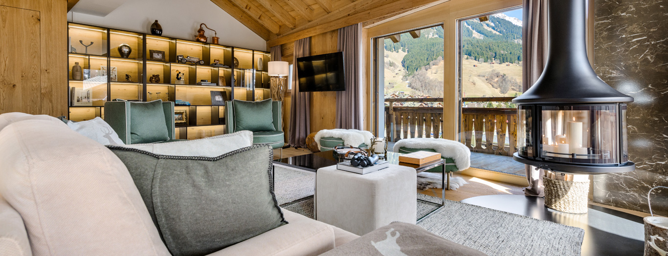 Living room in Penthouse Silvretta, Klosters