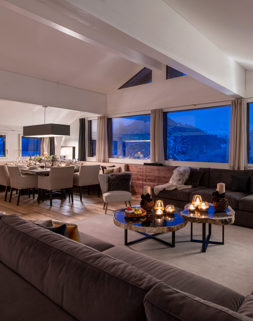 Living area in Bortji Estate, Davos