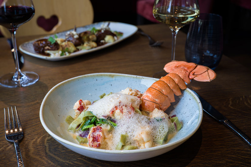 Lobster dish in Davos restaurant