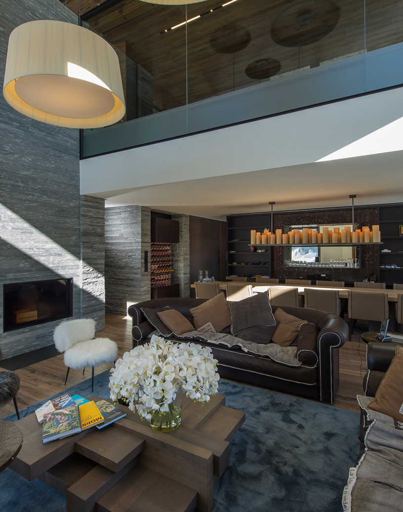 Living area in Villa Sura, Davos