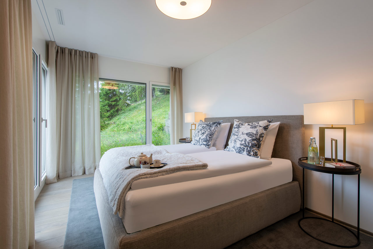 Bedroom three at Chalet Seehorn in Davos