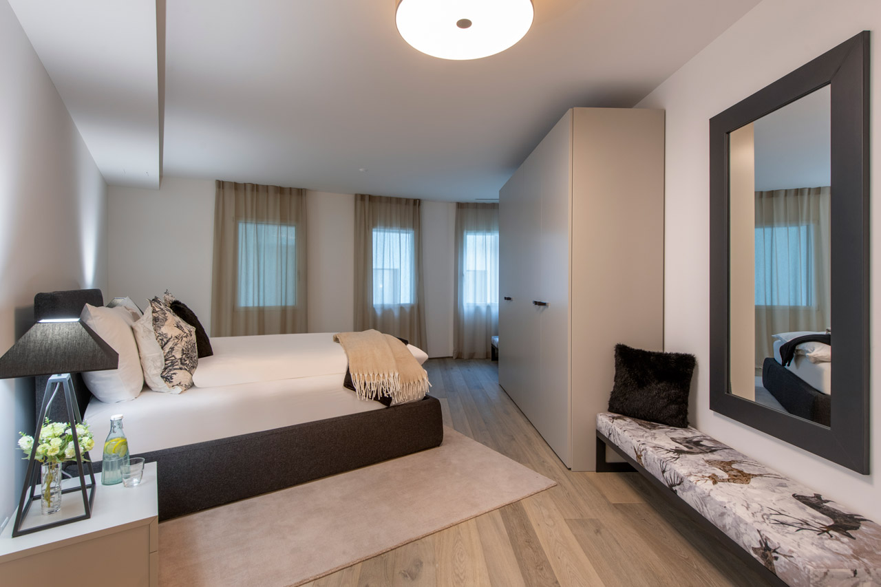 Bedroom five at Chalet Seehorn in Davos