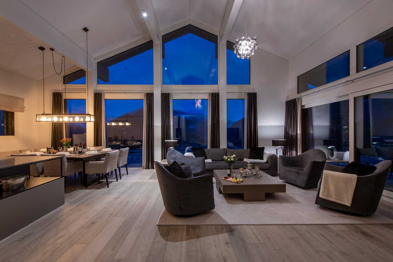 Living area at Chalet Seehorn in Davos