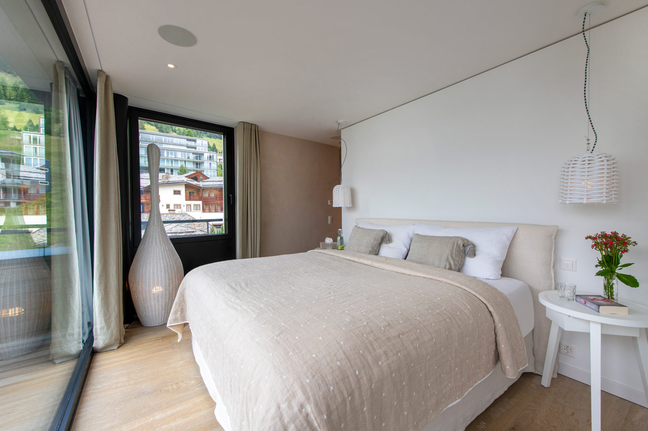 Bedroom one at Penthouse Attica in Davos