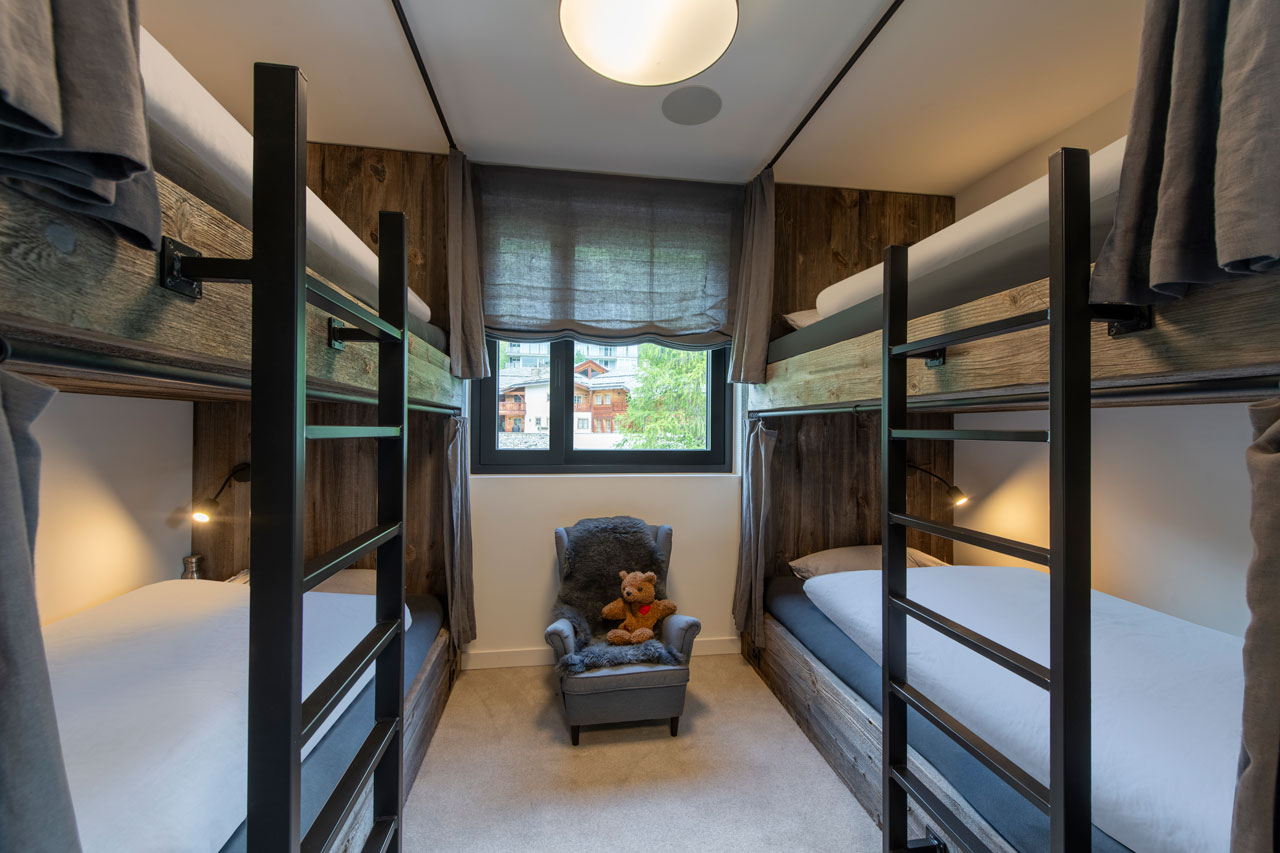 Bunk bedroom at Penthouse Attica in Davos