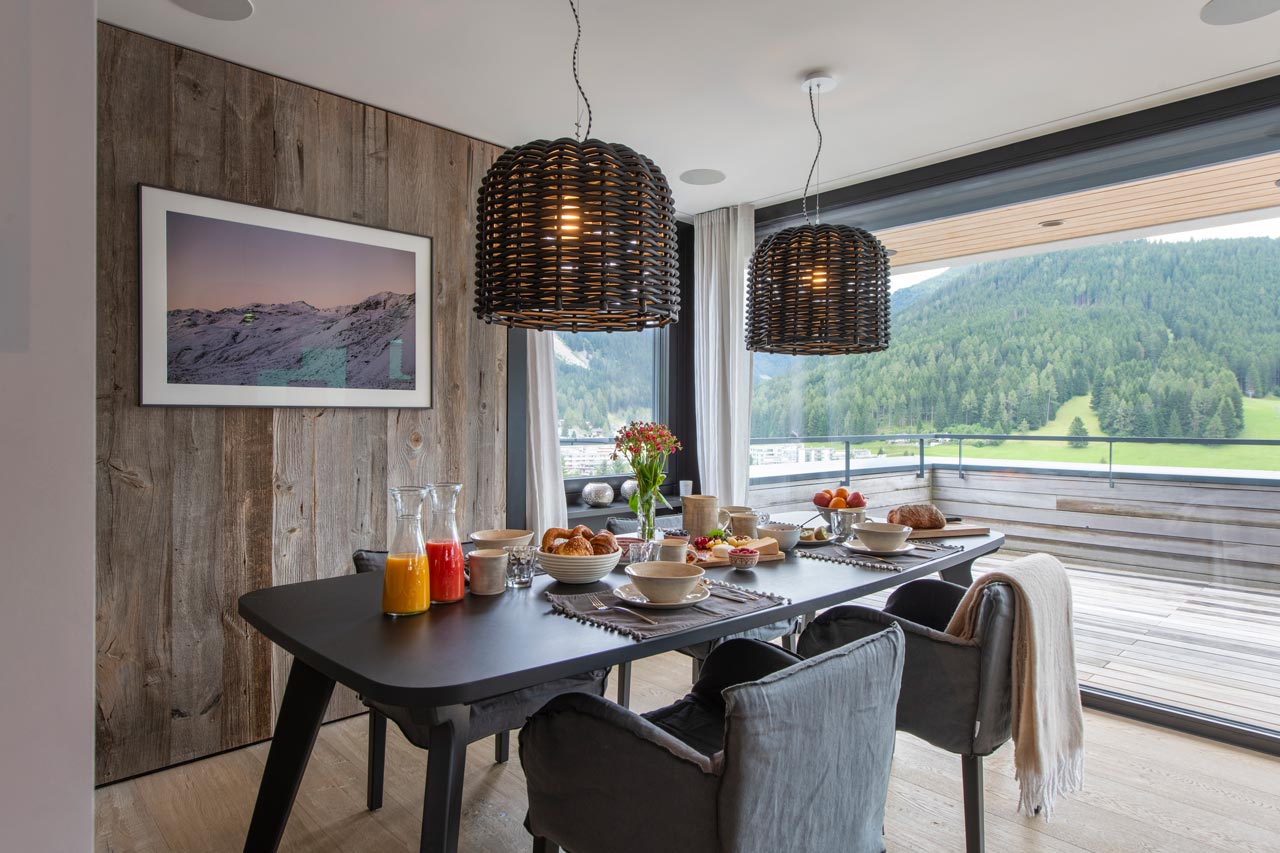 Dining table at Penthouse Attica in Davos