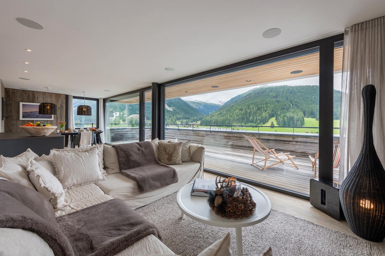 Living area of Penthouse Attica in Davos